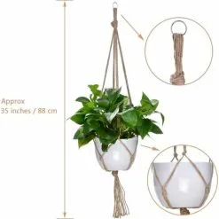 Soleil Set Of 4 Hanging Planters With Ring, For Outdoor And Indoor (2 Of 105 Cm And 2 Of 88 Cm) -Indoor Flower Pot 100162847 3