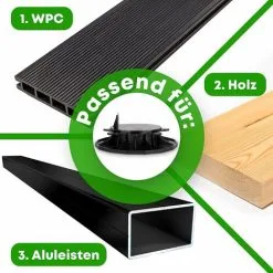 ECHOO Height-adjustable Pedestals I Adjustable Feet For Terrace Supports I Pedestals (30-60mm) -Indoor Flower Pot 100284481 4