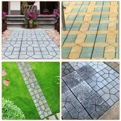 ECHOO Pcs Gypsum Molds Walkway Molds Concrete Molds DIY Formwork Mold Plastic Concrete Mold For Garden Natural Stone Plaster (40x40x4cm) -Indoor Flower Pot 100284540 5