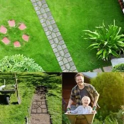 ECHOO Concrete Mold Sidewalk Paving DIY Mold Formwork Mold Plastic Molding For Patio Slabs Tread Plates Garden Paving Slabs (40x40x4cm) -Indoor Flower Pot 100284619 4