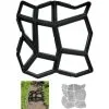 Relaxdays Concrete Mould, Irregular Shape, Cement Cast, Frame, Pavement Stone, Patio, Plaster, HxWxD: 4x42x42cm, Black -Indoor Flower Pot 100988729 1