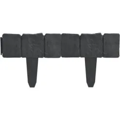 Plastic Garden / Lawn Fence Stone Look 41 Pcs 10 M VidaXL -Indoor Flower Pot 1020187 4