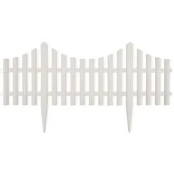 White Lawn Divider 17 Pcs / 10 M VidaXL