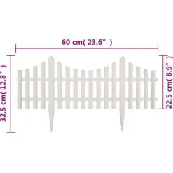 White Lawn Divider 17 Pcs / 10 M VidaXL -Indoor Flower Pot 1020281 3