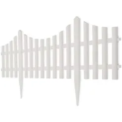 White Lawn Divider 17 Pcs / 10 M VidaXL -Indoor Flower Pot 1020281 4