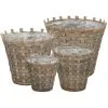 Raised Bed 4 Pcs Wicker With PE Lining VidaXL -Indoor Flower Pot 11274894 1