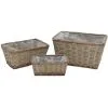 Raised Bed 3 Pcs Wicker With PE Lining VidaXL 1 Raised Bed 3 Pcs Wicker With PE Lining VidaXL -Indoor Flower Pot 11274896 1