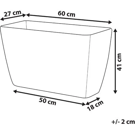 Beliani Plant Pot Rectangular Stone Fiberglass Natural Garden Grey 60 X 27 X 41 Cm Baris 5 Beliani Plant Pot Rectangular Stone Fiberglass Natural Garden Grey 60 X 27 X 41 Cm Baris - Image 3