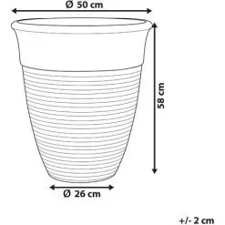 Beliani Plant Pot Brown Modern Indoor Outdoor Stone Mixture ø 50 Cm Katalima -Indoor Flower Pot 12959509 3