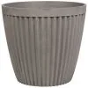 Beliani Modern Plant Pot Stone Mixture Round Indoor Outdoor 44x44 Cm Taupe Poka -Indoor Flower Pot 12959533 1
