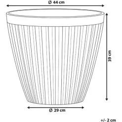 Beliani Modern Plant Pot Stone Mixture Round Indoor Outdoor 44x44 Cm Taupe Poka 9 Beliani Modern Plant Pot Stone Mixture Round Indoor Outdoor 44x44 Cm Taupe Poka -Indoor Flower Pot 12959533 3