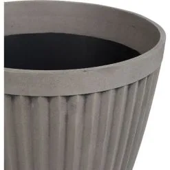 Beliani Modern Plant Pot Stone Mixture Round Indoor Outdoor 44x44 Cm Taupe Poka 10 Beliani Modern Plant Pot Stone Mixture Round Indoor Outdoor 44x44 Cm Taupe Poka -Indoor Flower Pot 12959533 4