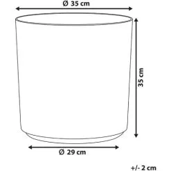 Beliani Garden Indoor Glamorous Flower Pot Round Planter Grey 35 X 35 X 35 Cm Vagia -Indoor Flower Pot 13657533 3