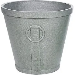 Beliani Indoor Outdoor Plant Pot Stone UV Resistant 41x41x37 Cm Brown Vari