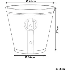 Beliani Indoor Outdoor Plant Pot Stone UV Resistant 41x41x37 Cm Brown Vari -Indoor Flower Pot 13664904 3