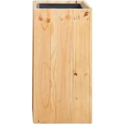 Beliani Large Tall Wooden Plant Pot Pine Indoor Outdoor With Insert 28 X 28 Cm Sykia