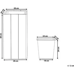 Beliani Large Tall Wooden Plant Pot Pine Indoor Outdoor With Insert 28 X 28 Cm Sykia -Indoor Flower Pot 13664910 3