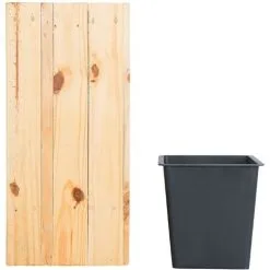 Beliani Large Tall Wooden Plant Pot Pine Indoor Outdoor With Insert 28 X 28 Cm Sykia -Indoor Flower Pot 13664910 4