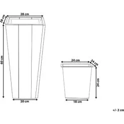 Beliani Planter Light Wood Natural Pine Plastic Insert 28 X 28 Cm Larisa -Indoor Flower Pot 13664916 3 2