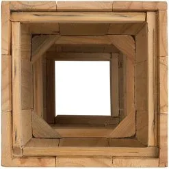 Beliani Planter Light Wood Natural Pine Plastic Insert 28 X 28 Cm Larisa -Indoor Flower Pot 13664916 5