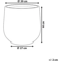 Beliani Modern Round Garden Plant Pot Fibre Clay Outdoor Planter ø45 Cm Grey Dioni -Indoor Flower Pot 13692923 3