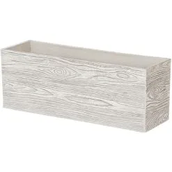 Beliani Modern Outdoor Indoor Flower Pot Light Wood Fibre Clay Rectangular 54x17cm Paos -Indoor Flower Pot 13692967 4