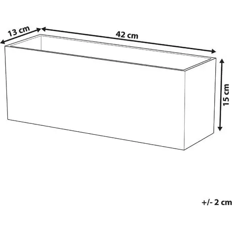Beliani Modern Outdoor Indoor Flower Pot Light Wood Fibre Clay Rectangular 42x13cm Paos 5 Beliani Modern Outdoor Indoor Flower Pot Light Wood Fibre Clay Rectangular 42x13cm Paos - Image 3