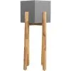 Beliani Industrial Large Tall Planter Concrete Wooden Stand Plastic Insert Grey Drimos -Indoor Flower Pot 14751039 1