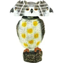 PrimeMatik - Scarecrow Owl Figure With Reflective Eyes 40cm Male -Indoor Flower Pot 16097990 3