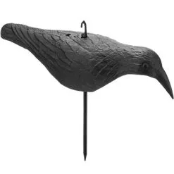 PrimeMatik - Scarecrow Figure. Crow Statue In Motion For Garden