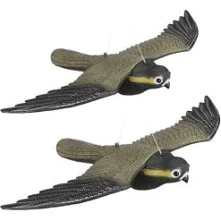Relaxdays 2 X Falcon Bird Repellent, Flying Bird Of Prey Decoy Scarecrow, Life Sized, Multicolor