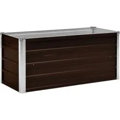 Garden Raised Bed Brown 100x40x45 Cm Galvanised Steel VidaXL