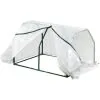 Outsunny Mini Greenhouse Grow House PVC Cover Steel Frame White 99 X 71 X 60cm