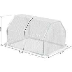 Outsunny Mini Greenhouse Grow House PVC Cover Steel Frame White 99 X 71 X 60cm 8 Outsunny Mini Greenhouse Grow House PVC Cover Steel Frame White 99 X 71 X 60cm -Indoor Flower Pot 16812591 2