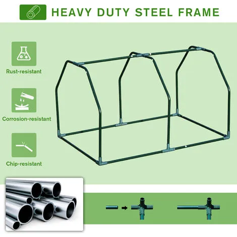 Outsunny Mini Greenhouse Grow House PVC Cover Steel Frame White 99 X 71 X 60cm 6 Outsunny Mini Greenhouse Grow House PVC Cover Steel Frame White 99 X 71 X 60cm - Image 4