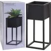 Flower Pot On Stand Metal Black 50cm H&S Collection -Indoor Flower Pot 17020964 1