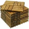 PrimeMatik - Tiles 30 X 30 Cm 12 Slats Certified Teak Interlocking Wood 10 Units -Indoor Flower Pot 18080927 1