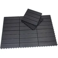 Deuba WPC Decking Tiles For Patio Garden Terrace Outdoor 30x30cm (12x12IN) Classic Anthracite 9 Deuba WPC Decking Tiles For Patio Garden Terrace Outdoor 30x30cm (12x12IN) Classic Anthracite -Indoor Flower Pot 18456757 3