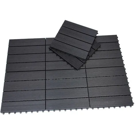 Deuba WPC Decking Tiles For Patio Garden Terrace Outdoor 30x30cm (12x12IN) Classic Anthracite 5 Deuba WPC Decking Tiles For Patio Garden Terrace Outdoor 30x30cm (12x12IN) Classic Anthracite - Image 3