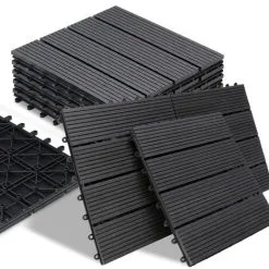 Deuba WPC Decking Tiles For Patio Garden Terrace Outdoor 30x30cm (12x12IN) Classic Anthracite 11 Deuba WPC Decking Tiles For Patio Garden Terrace Outdoor 30x30cm (12x12IN) Classic Anthracite -Indoor Flower Pot 18456757 5