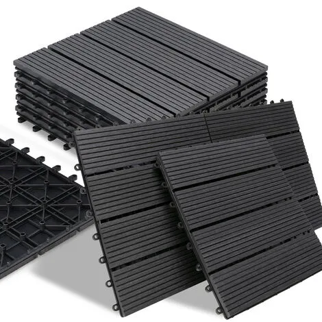 Deuba WPC Decking Tiles For Patio Garden Terrace Outdoor 30x30cm (12x12IN) Classic Anthracite 7 Deuba WPC Decking Tiles For Patio Garden Terrace Outdoor 30x30cm (12x12IN) Classic Anthracite - Image 5