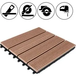 Casaria WPC Decking Tiles Waterproof Flooring Terrace Balcony Garden Patio Outdoor Sidewalks Composite Deck Floor 11x Classic Terracotta -Indoor Flower Pot 18514457 4