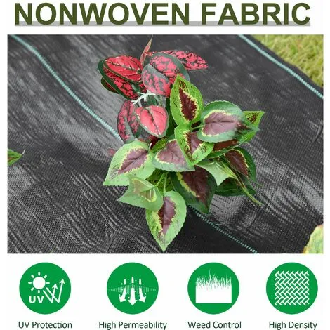 Outsunny Weed Barrier Fabric Durable Convenient Design Weed Block Mat 2m X 50m 6 Outsunny Weed Barrier Fabric Durable Convenient Design Weed Block Mat 2m X 50m - Image 4