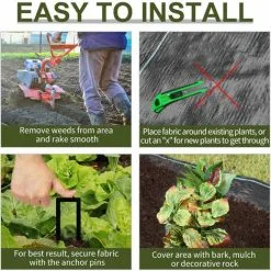 Outsunny Weed Barrier Fabric Durable Convenient Design Weed Block Mat 1m X 50m 10 Outsunny Weed Barrier Fabric Durable Convenient Design Weed Block Mat 1m X 50m -Indoor Flower Pot 29441842 4