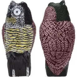 PrimeMatik - Owl Statue Bird Repeller With Sound And LED Eyes 38cm Female -Indoor Flower Pot 29523643 3