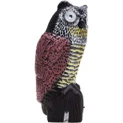 PrimeMatik - Owl Statue Bird Repeller With Sound And LED Eyes 38cm Female -Indoor Flower Pot 29523643 5