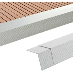 Devenirriche 5 Pcs Decking Angle Trims Aluminium 170 Cm Silver