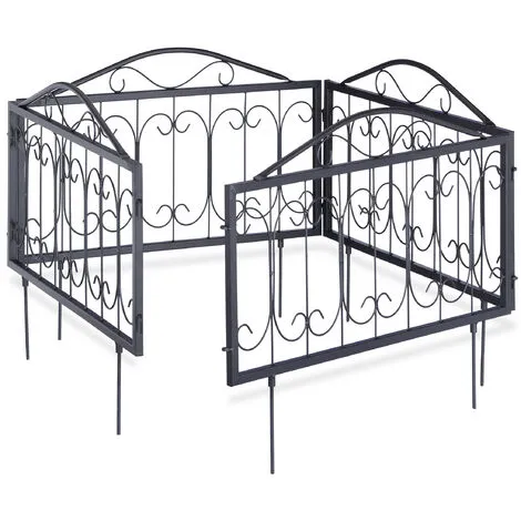 Relaxdays GOTH Set Of 4 Metal Garden Fencing Panels, Yard Fence For Inserting, 33 X 56.5 Cm, Various Colours 3 Relaxdays GOTH Set Of 4 Metal Garden Fencing Panels, Yard Fence For Inserting, 33 X 56.5 Cm, Various Colours