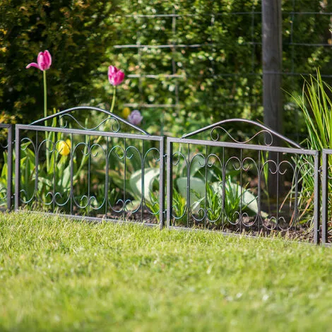 Relaxdays GOTH Set Of 4 Metal Garden Fencing Panels, Yard Fence For Inserting, 33 X 56.5 Cm, Various Colours 4 Relaxdays GOTH Set Of 4 Metal Garden Fencing Panels, Yard Fence For Inserting, 33 X 56.5 Cm, Various Colours - Image 2