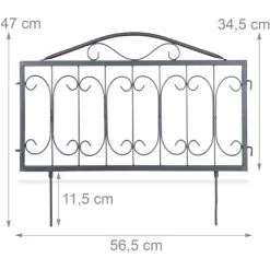 Relaxdays GOTH Set Of 4 Metal Garden Fencing Panels, Yard Fence For Inserting, 33 X 56.5 Cm, Various Colours 10 Relaxdays GOTH Set Of 4 Metal Garden Fencing Panels, Yard Fence For Inserting, 33 X 56.5 Cm, Various Colours -Indoor Flower Pot 32811254 4